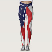 4e JULI Amerikaanse Flag Leggings Jouw naam Parade (Voorkant)