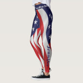 4e JULI Amerikaanse Flag Leggings Jouw naam Parade (Links)