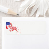 4e juli Amerikaanse vlag en ster Etiket (Insitu)