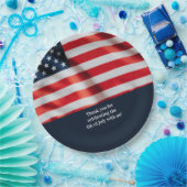 4e juli Amerikaanse vlag met familiefoto Papieren Bordje (Feest)