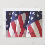 4e juli Barbeque Invitation, Amerikaanse vlaggen Kaart (Voorkant)