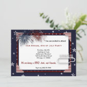 4e juli BBQ Party Kaart (Staand voorkant)