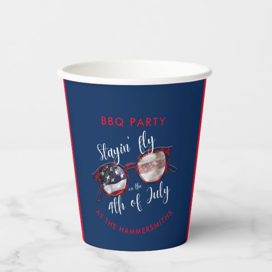 4e juli BBQ Party Papieren Bekers (Voorkant)