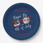4e juli BBQ Party Papieren Bordje (Voorkant)