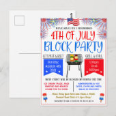 4e juli Blokpartij uitnodigt Briefkaart (Voorkant / Achterkant)
