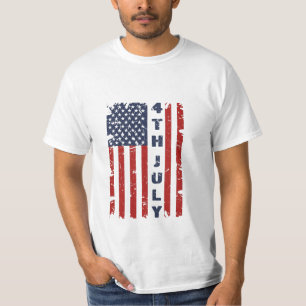 4e juli en de Amerikaanse vlag omdraaien T-shirt