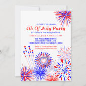 4e juli Fireworks Custom Invitation Card Kaart (Voorkant)