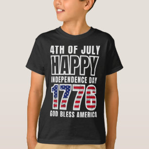 4e juli Happy Independence Day 1776 God zegene T-shirt