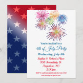 4e juli Kleurrijk Vuurwerk Kaart (Voorkant / Achterkant)