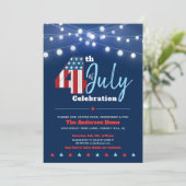 4e juli Modern BBQ Stars Stripes Red White Blue Kaart (Staand voorkant)