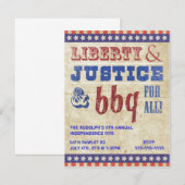 4e juli Onafhankelijkheidsdag BBQ Picnic Uitnodigi Kaart (Voorkant / Achterkant)