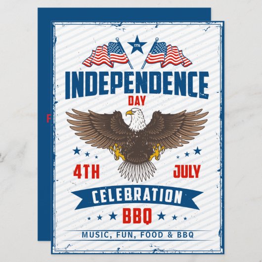 4e juli Onafhankelijkheidsdag Eagle BBQ Kaart (Voorkant / Achterkant)