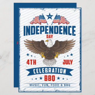 4e juli Onafhankelijkheidsdag Eagle BBQ Kaart
