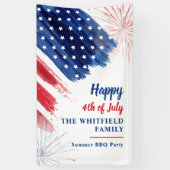 4e juli Parade Red White Blue Custom Spandoek (Verticaal)