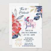 4e juli Partij Rode Witte Blauwe Vlag Kaart (Voorkant / Achterkant)