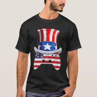 4e juli Patriottisch Amerikaans vlagvideospel N G T-shirt