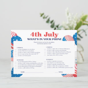 4e juli: Phone Game Card Kaart