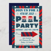 4e juli Pool Party Kaart (Voorkant / Achterkant)