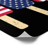 4e juli Popsicle Patriottic American Flag Memor Poster (Hoek)