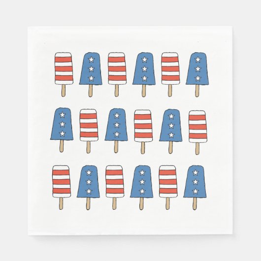 4e juli Popsicles 4e juli Onafhankelijkheidsdag Servet (Voorkant)