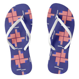 4e juli Teenslippers VLAG-patroon