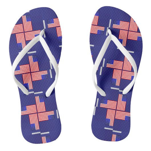 4e juli Teenslippers VLAG-patroon (Voetbed)