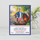 4e juli Uitnodiging BBQ (Staand voorkant)