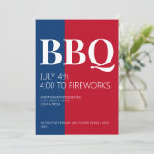 4e juli Uitnodiging BBQ Party (Staand voorkant)