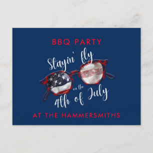 4e juli Uitnodiging BBQ Party Briefkaart