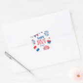 4e juli vierkante sticker (Envelop)