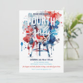 4e juli Waterverf van de Barbecue Cookout Kaart (Staand voorkant)