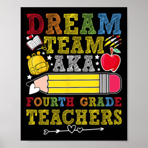 4e klas droomteam leraren Vierde klas leraar Poster