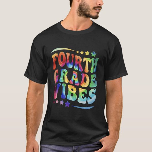 4e klas eerste dag terug naar school stropdas verf t-shirt (Voorkant)
