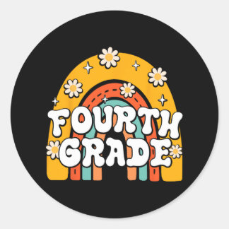 4e klas eerste schooldag terug naar school T Ronde Sticker