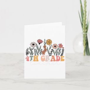 4e klas leraar Wildflower Floral Terug naar school Kaart
