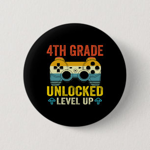4e klas ontgrendeld niveau omhoog videogame Byck n Ronde Button 5,7 Cm