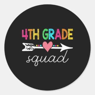 4e klas Squad Leraar Student Terug naar School Fir Ronde Sticker
