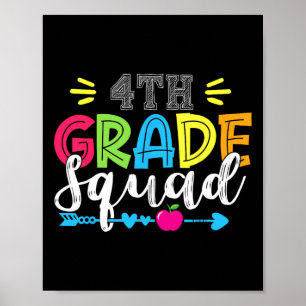 4e klas squad team terug naar school leraar leerli poster