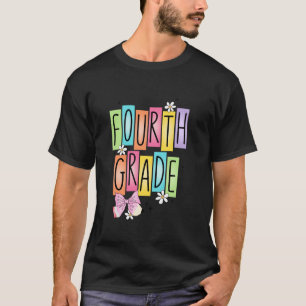 4e klas terug naar school Coquette Bow voor meisje T-shirt
