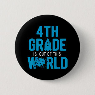 4e klas uit deze wereld wetenschap ruimte ronde button 5,7 cm
