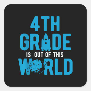 4e klas uit deze wereld wetenschap ruimte vierkante sticker