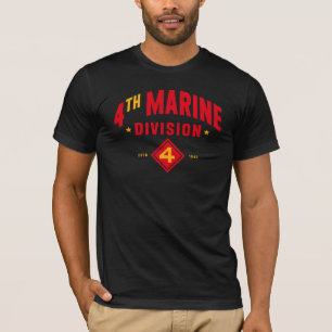 4e Marine Divisie "Fighting Fourth" Zwart T-shirt