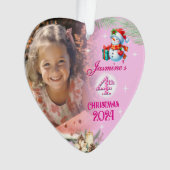 4e Noël Personnalisé Fille Photo Coeur Cadeau (devant)