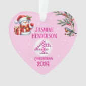 4e Noël Personnalisé Fille Photo Coeur Cadeau (dos)