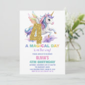 4e Rainbow Unicorn Invitations Anniversaire Vol (Debout devant)