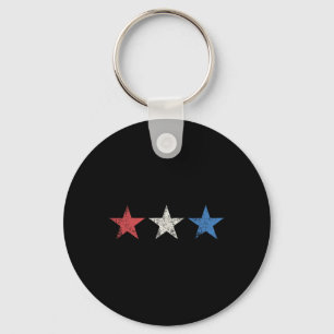 4e Rood Wit Blauw Sterren Schattige USA Patriottis Sleutelhanger