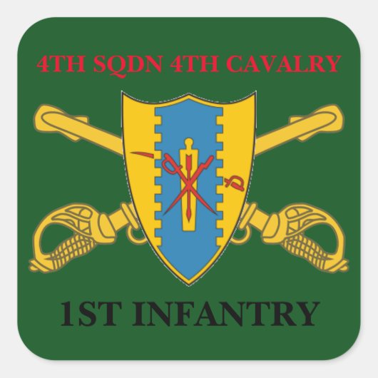 4E SQUADRON 4E CAVALRY 1ER STICKERS D'INFANTERIE (Devant)