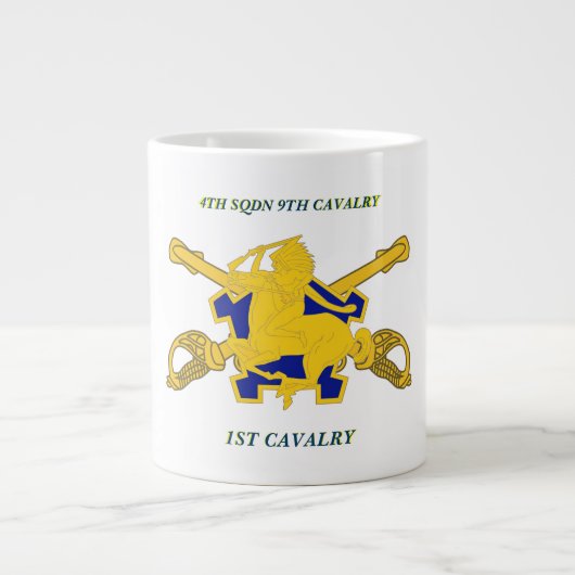 4E SQUADRON 9E CAVALRY 1STE CAVALRY-MOK EXTRA GROTE BEKER (Voorkant)