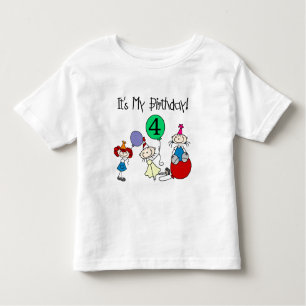 4e Stick Kinder Partij Verjaardag Tshirts en gesch