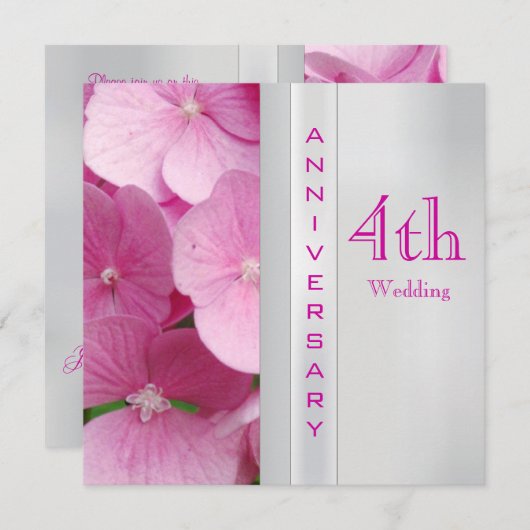 4e uitnodiging tot het Jubileum van bruiloft (Voorkant / Achterkant)